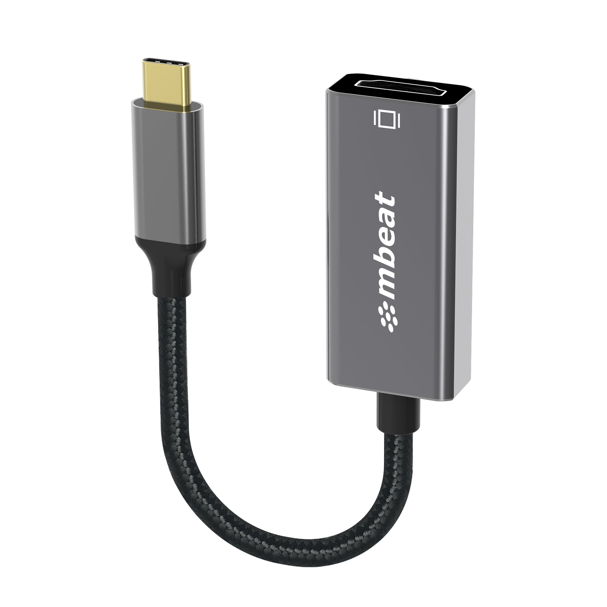 mbeat Elite USB-C to HDMI Adapter - Converts USB-C  to HDMI Female Port, Supports 4K@60Hz (3840×2160), Gold Plated, Aluminium, Nylon braided Cable mbeat Elite USB-C to HDMI Adapter - Converts USB-C  to HDMI Female Port, Supports 4K@60Hz (3840×2160), Gold Plated, Aluminium, Nylon braided Cable